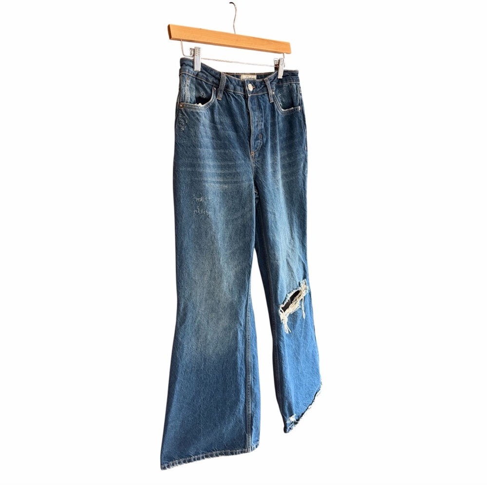 FREE PEOPLE WE THE FREE CRVY Curvy Misfit Flare‎ Jeans Medium Denim 26 - Picture 4 of 14